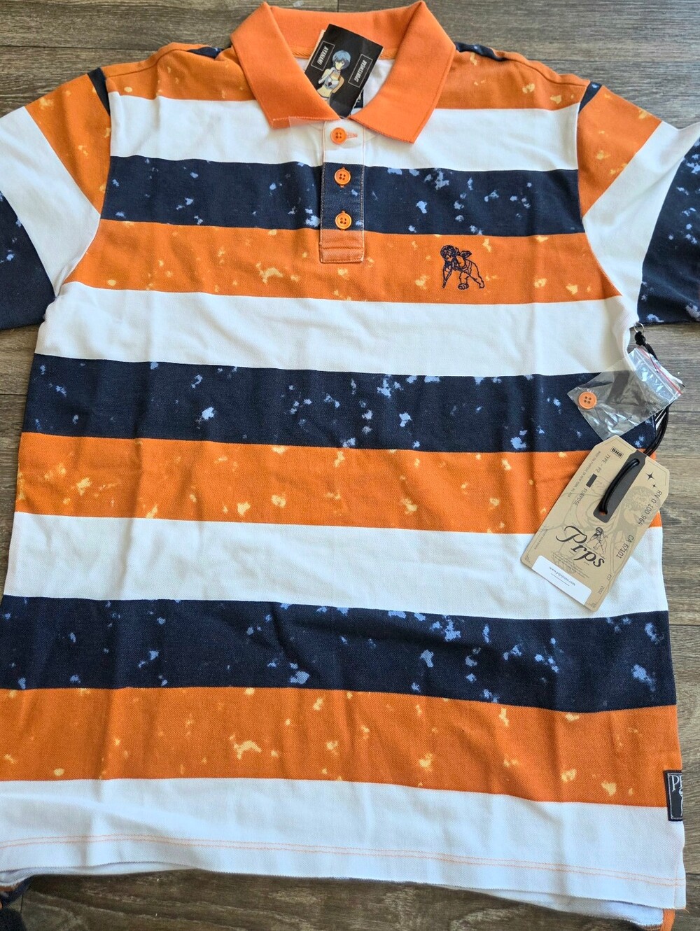 PRPS Goods & Co Striped Polo Shirt Mens Size Small